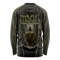 Personalized Muscular Goblin Weightlifting Long Sleeve Shirt Pain For Growth Dark Fantasy Gym Graphic