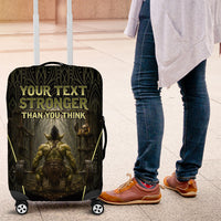 Personalized Muscular Goblin Weightlifting Luggage Cover Pain For Growth Dark Fantasy Gym Graphic