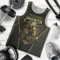Personalized Muscular Goblin Weightlifting Men Tank Top Pain For Growth Dark Fantasy Gym Graphic