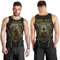 Personalized Muscular Goblin Weightlifting Men Tank Top Pain For Growth Dark Fantasy Gym Graphic