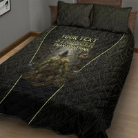 Personalized Muscular Goblin Weightlifting Quilt Bed Set Pain For Growth Dark Fantasy Gym Graphic