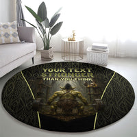 Personalized Muscular Goblin Weightlifting Round Carpet Pain For Growth Dark Fantasy Gym Graphic