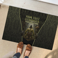 Personalized Muscular Goblin Weightlifting Rubber Doormat Pain For Growth Dark Fantasy Gym Graphic