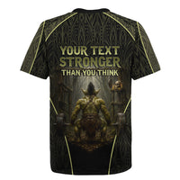 Personalized Muscular Goblin Weightlifting Rugby Jersey Pain For Growth Dark Fantasy Gym Graphic