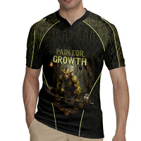 Personalized Muscular Goblin Weightlifting Rugby Jersey Pain For Growth Dark Fantasy Gym Graphic