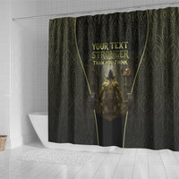 Personalized Muscular Goblin Weightlifting Shower Curtain Pain For Growth Dark Fantasy Gym Graphic