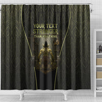 Personalized Muscular Goblin Weightlifting Shower Curtain Pain For Growth Dark Fantasy Gym Graphic