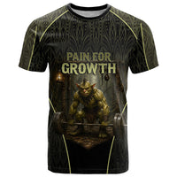 Personalized Muscular Goblin Weightlifting T Shirt Pain For Growth Dark Fantasy Gym Graphic