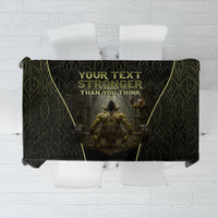 Personalized Muscular Goblin Weightlifting Tablecloth Pain For Growth Dark Fantasy Gym Graphic
