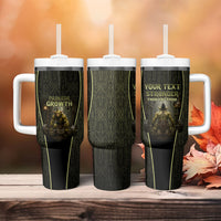 Personalized Muscular Goblin Weightlifting Tumbler With Handle Pain For Growth Dark Fantasy Gym Graphic
