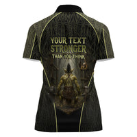 Personalized Muscular Goblin Weightlifting Women Polo Shirt Pain For Growth Dark Fantasy Gym Graphic