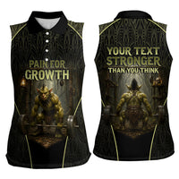 Personalized Muscular Goblin Weightlifting Women Sleeveless Polo Shirt Pain For Growth Dark Fantasy Gym Graphic