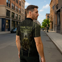 Personalized Muscular Goblin Weightlifting Zipper Polo Shirt Pain For Growth Dark Fantasy Gym Graphic