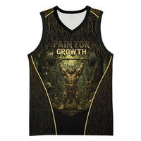 Personalized Muscular Cat Weightlifting Basketball Jersey Pain For Growth Dark Fantasy Gym Graphic
