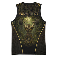Personalized Muscular Cat Weightlifting Basketball Jersey Pain For Growth Dark Fantasy Gym Graphic