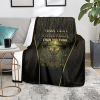 Personalized Muscular Cat Weightlifting Blanket Pain For Growth Dark Fantasy Gym Graphic
