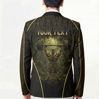 Personalized Muscular Cat Weightlifting Blazer Pain For Growth Dark Fantasy Gym Graphic