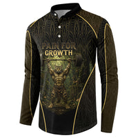 Personalized Muscular Cat Weightlifting Button Sweatshirt Pain For Growth Dark Fantasy Gym Graphic