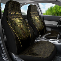 Personalized Muscular Cat Weightlifting Car Seat Cover Pain For Growth Dark Fantasy Gym Graphic