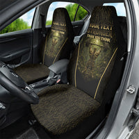 Personalized Muscular Cat Weightlifting Car Seat Cover Pain For Growth Dark Fantasy Gym Graphic