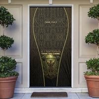 Personalized Muscular Cat Weightlifting Door Cover Pain For Growth Dark Fantasy Gym Graphic