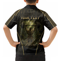 Personalized Muscular Cat Weightlifting Kid Hawaiian Shirt Pain For Growth Dark Fantasy Gym Graphic