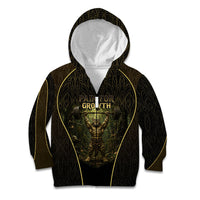 Personalized Muscular Cat Weightlifting Kid Hoodie Pain For Growth Dark Fantasy Gym Graphic
