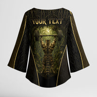 Personalized Muscular Cat Weightlifting Kimono Sleeve Blouse Pain For Growth Dark Fantasy Gym Graphic
