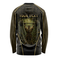 Personalized Muscular Cat Weightlifting Long Sleeve Shirt Pain For Growth Dark Fantasy Gym Graphic