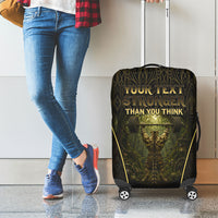 Personalized Muscular Cat Weightlifting Luggage Cover Pain For Growth Dark Fantasy Gym Graphic