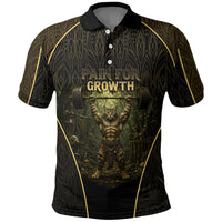 Personalized Muscular Cat Weightlifting Polo Shirt Pain For Growth Dark Fantasy Gym Graphic