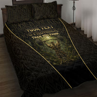Personalized Muscular Cat Weightlifting Quilt Bed Set Pain For Growth Dark Fantasy Gym Graphic