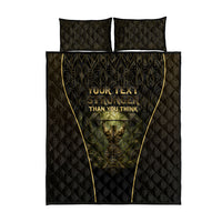 Personalized Muscular Cat Weightlifting Quilt Bed Set Pain For Growth Dark Fantasy Gym Graphic
