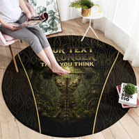 Personalized Muscular Cat Weightlifting Round Carpet Pain For Growth Dark Fantasy Gym Graphic