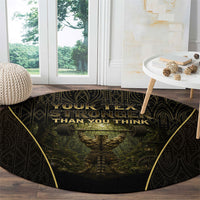 Personalized Muscular Cat Weightlifting Round Carpet Pain For Growth Dark Fantasy Gym Graphic