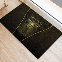 Personalized Muscular Cat Weightlifting Rubber Doormat Pain For Growth Dark Fantasy Gym Graphic