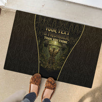 Personalized Muscular Cat Weightlifting Rubber Doormat Pain For Growth Dark Fantasy Gym Graphic