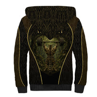 Personalized Muscular Cat Weightlifting Sherpa Hoodie Pain For Growth Dark Fantasy Gym Graphic