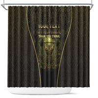 Personalized Muscular Cat Weightlifting Shower Curtain Pain For Growth Dark Fantasy Gym Graphic