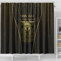 Personalized Muscular Cat Weightlifting Shower Curtain Pain For Growth Dark Fantasy Gym Graphic