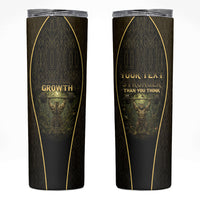 Personalized Muscular Cat Weightlifting Skinny Tumbler Pain For Growth Dark Fantasy Gym Graphic