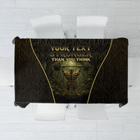 Personalized Muscular Cat Weightlifting Tablecloth Pain For Growth Dark Fantasy Gym Graphic