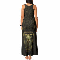Personalized Muscular Cat Weightlifting Tank Maxi Dress Pain For Growth Dark Fantasy Gym Graphic