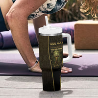Personalized Muscular Cat Weightlifting Tumbler With Handle Pain For Growth Dark Fantasy Gym Graphic