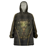 Personalized Muscular Cat Weightlifting Wearable Blanket Hoodie Pain For Growth Dark Fantasy Gym Graphic