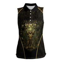 Personalized Muscular Cat Weightlifting Women Sleeveless Polo Shirt Pain For Growth Dark Fantasy Gym Graphic