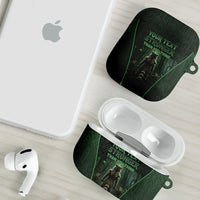 Personalized Muscular Raccoon Weightlifting AirPods Case Pain For Growth Dark Fantasy Gym Graphic