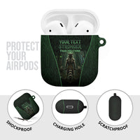 Personalized Muscular Raccoon Weightlifting AirPods Case Pain For Growth Dark Fantasy Gym Graphic