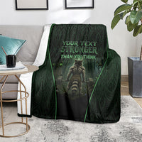 Personalized Muscular Raccoon Weightlifting Blanket Pain For Growth Dark Fantasy Gym Graphic