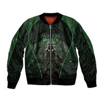 Personalized Muscular Raccoon Weightlifting Bomber Jacket Pain For Growth Dark Fantasy Gym Graphic